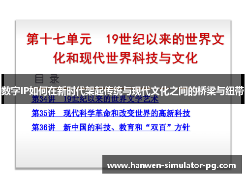 数字IP如何在新时代架起传统与现代文化之间的桥梁与纽带